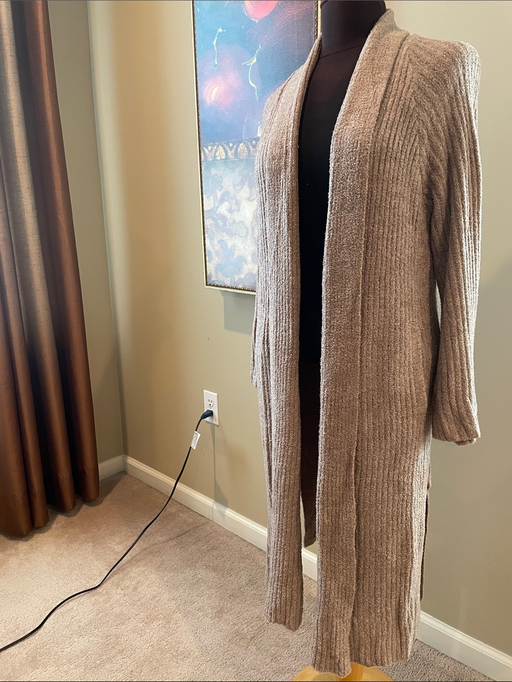 Barefoot Dreams CozyChic Lite Ribbed Open-Front Long Cardigan XXS/XS